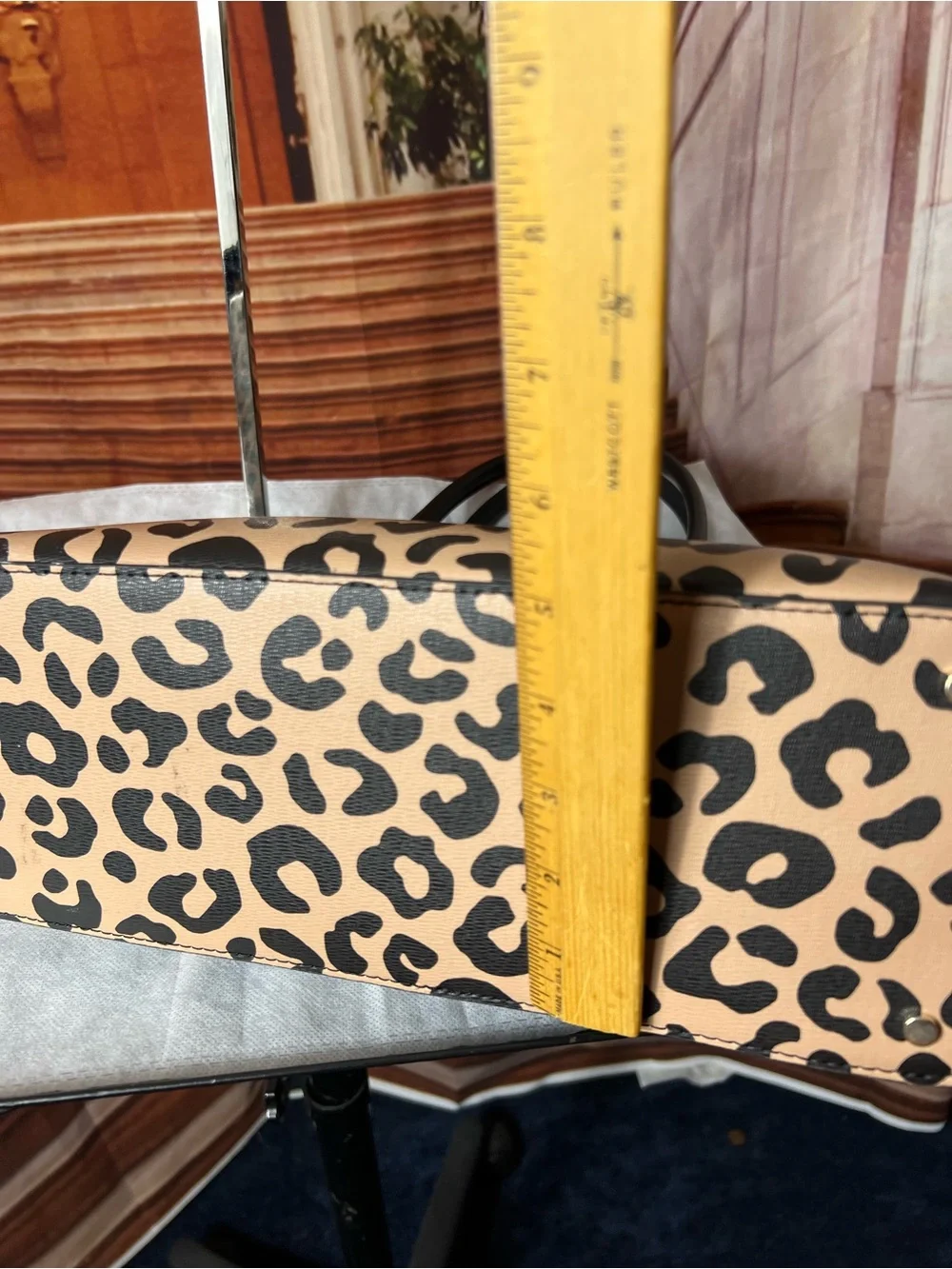kate spade Darcy Leopard Print Large Satchel with Black Leather handles 🖤 Set